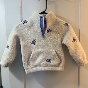 Old Navy Cream Fleece with Blue Floral Details